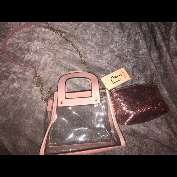 Clear purse w/ rose gold insert - Picture 3 of 3